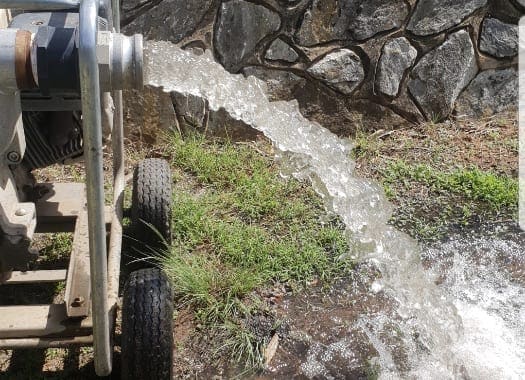 This image shows clean water after cleaning water tank.